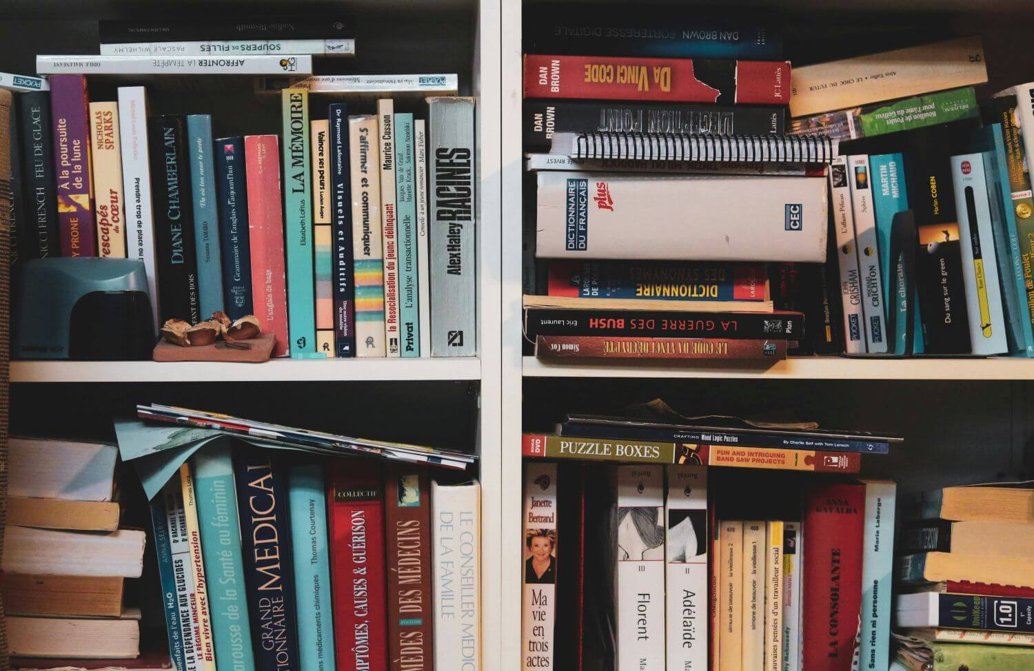 bookshelf with texts from using AI for academic references